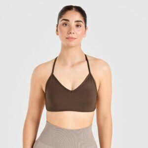 AYBL Essential Cross Back Sports Bra size large brown